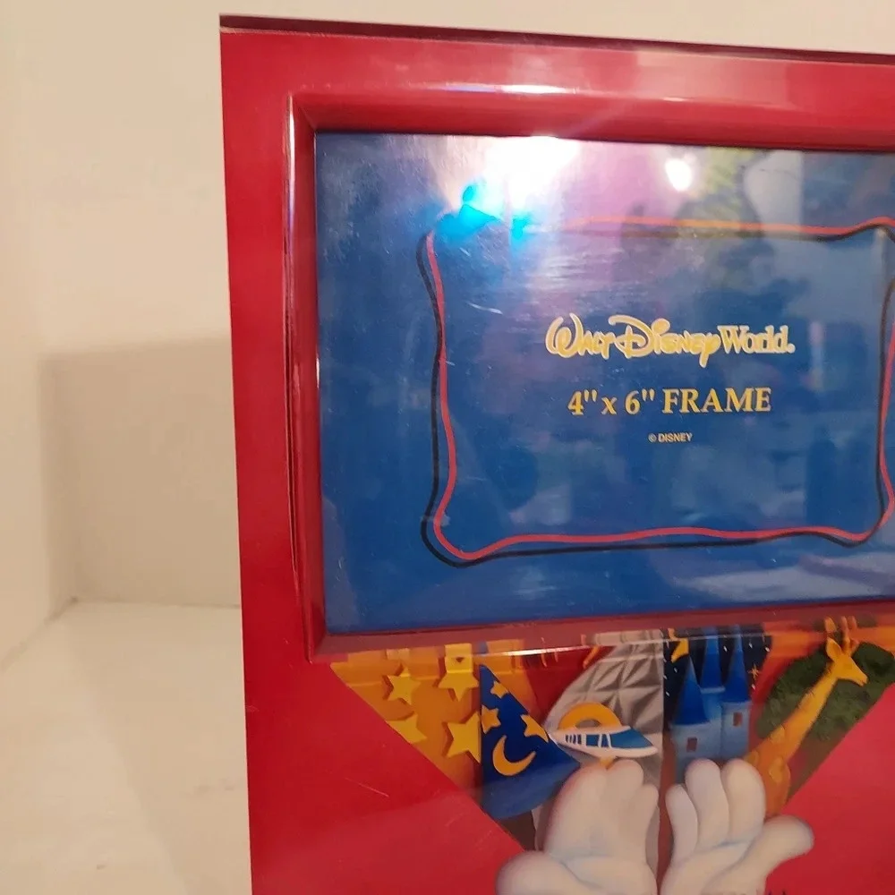 Walt Disney World Red Picture Frame 4 x 6 Four Parks with Mickey Hands